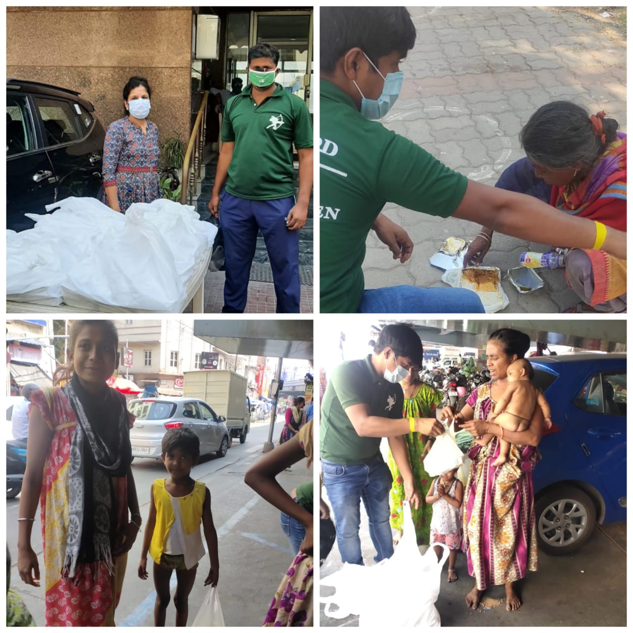 Distributing Food Packets
